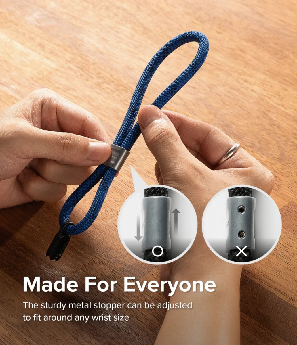 Ringke Rope Hand Strap - Universeel Telefoonkoord / Polsband Blauw afbeelding 4
