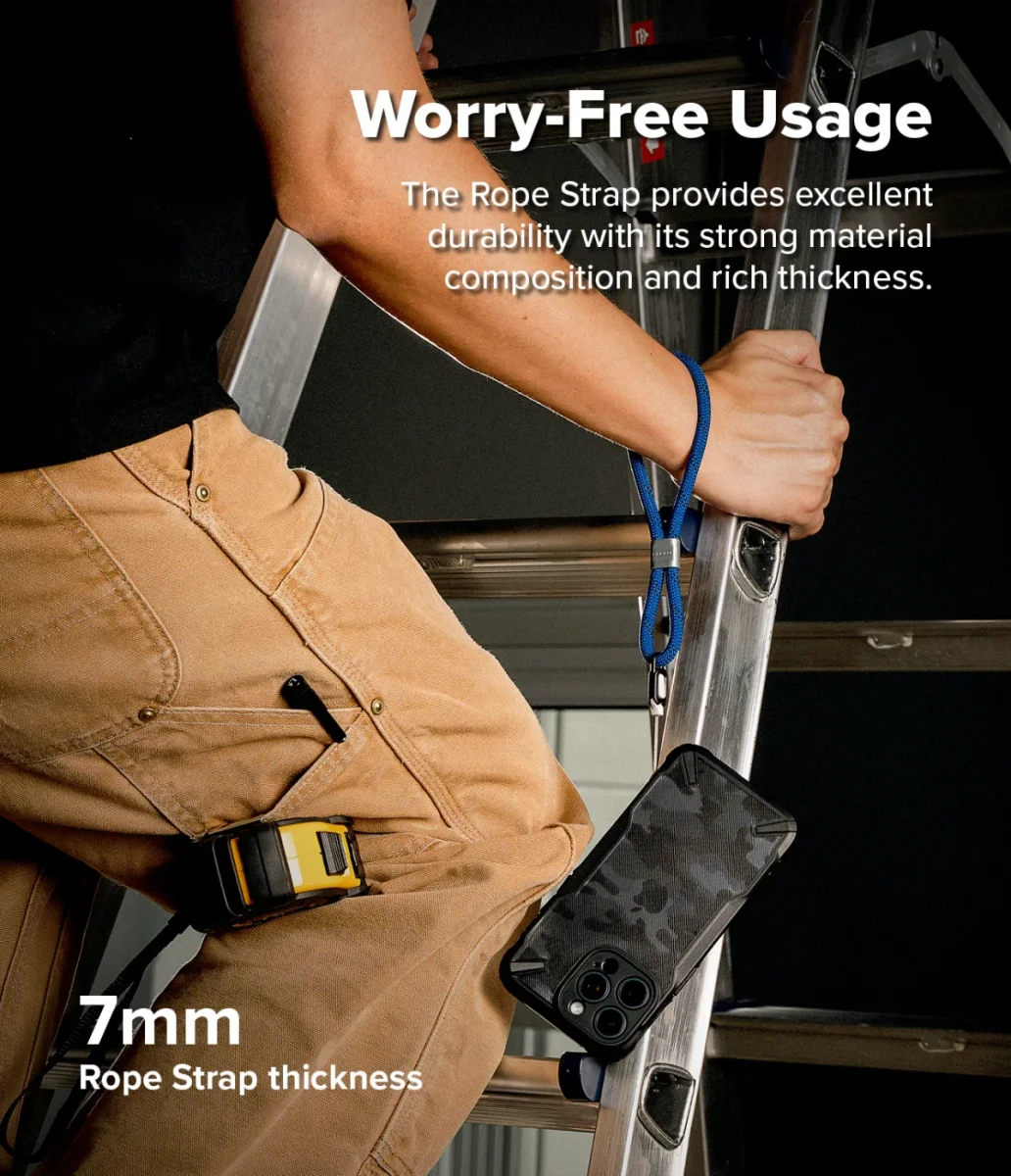Ringke Rope Hand Strap - Universeel Telefoonkoord / Polsband Blauw afbeelding 5