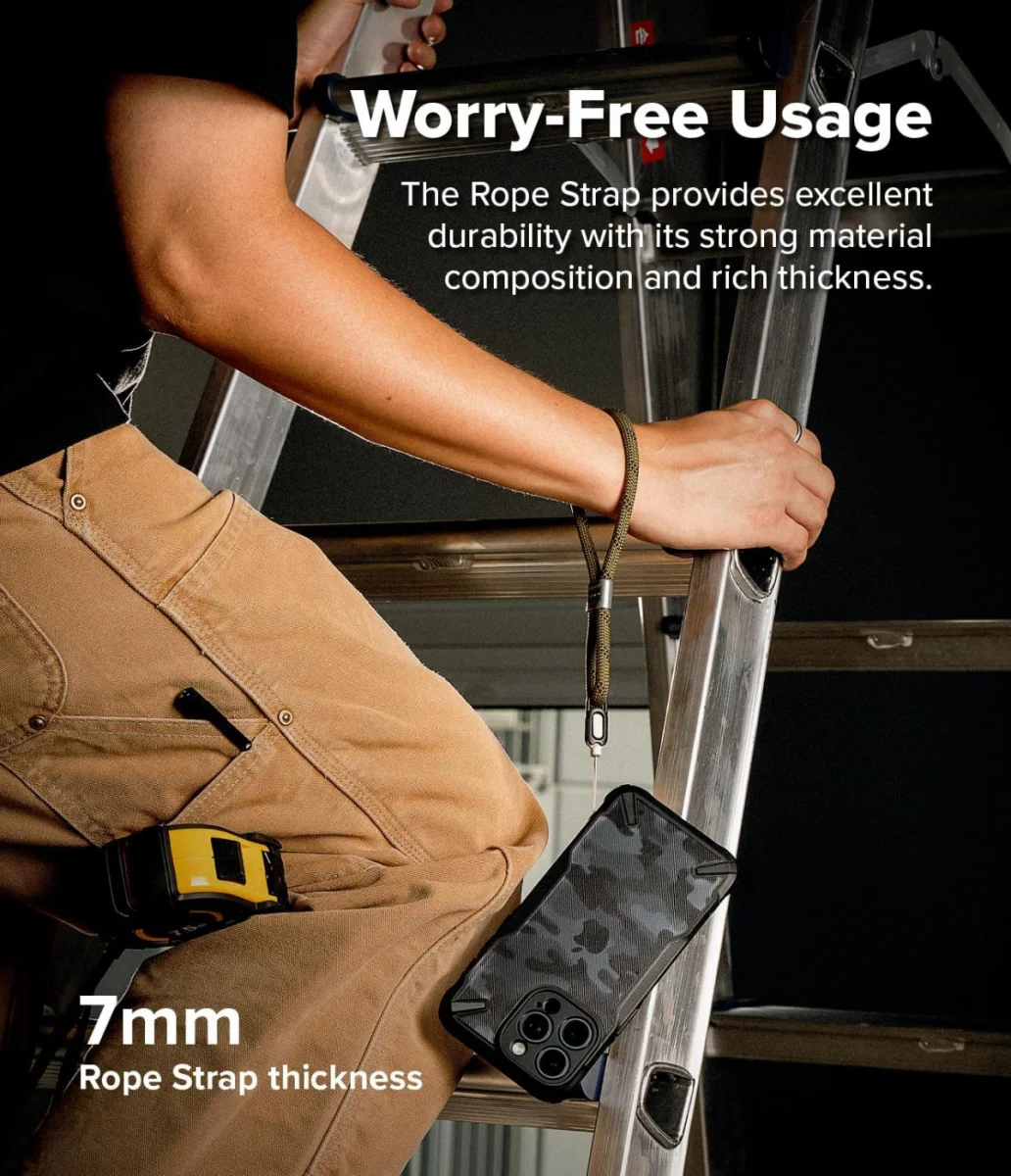 Ringke Rope Hand Strap - Universeel Telefoonkoord / Polsband Olive afbeelding 4