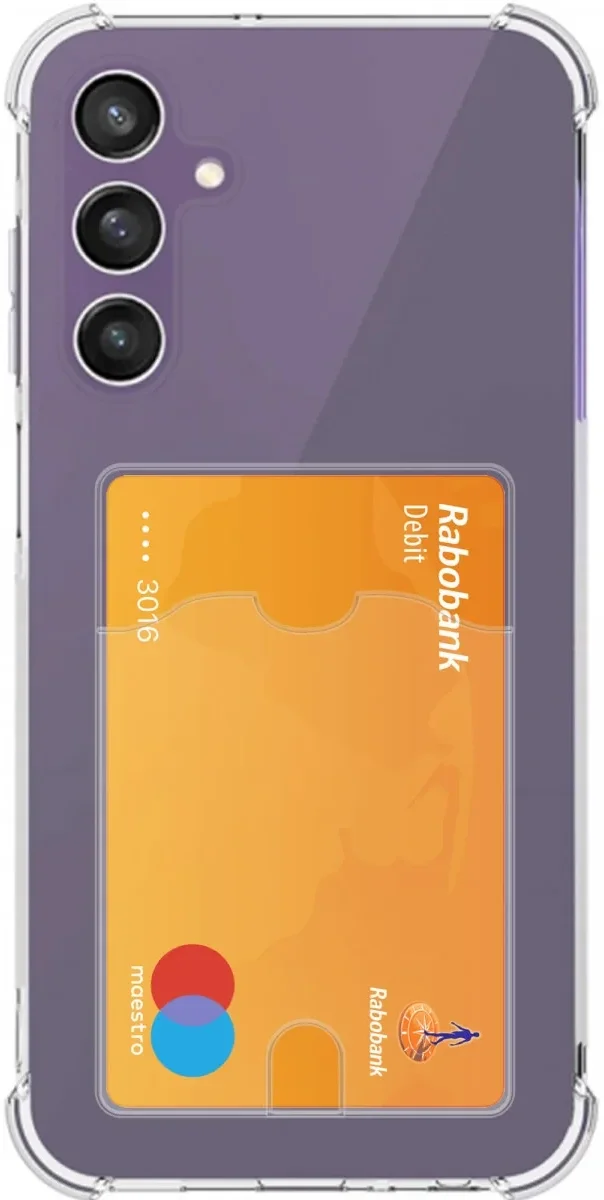 Samsung Galaxy A24 Hoesje Dun TPU Pasjeshouder Back Cover Transparant afbeelding 1