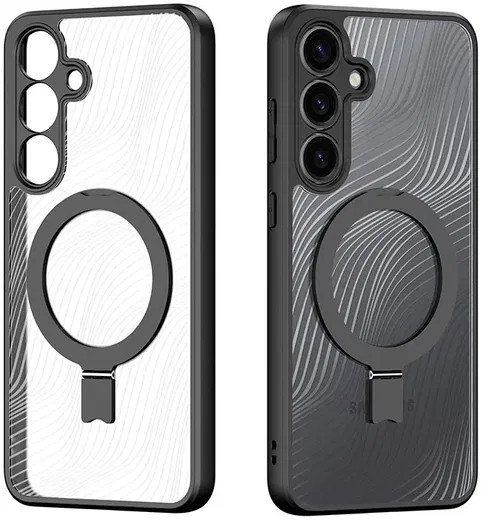 Dux Ducis Aimo MagSafe / Qi2 Samsung Galaxy S25 Hoesje Kickstand Zwart afbeelding 2