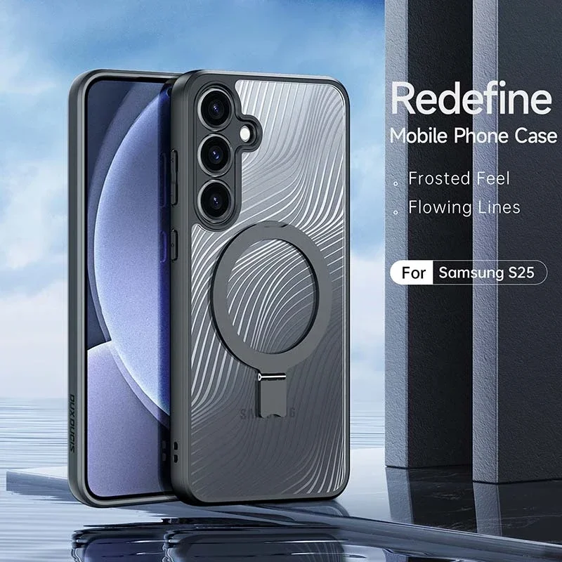 Dux Ducis Aimo MagSafe / Qi2 Samsung Galaxy S25 Hoesje Kickstand Zwart afbeelding 3