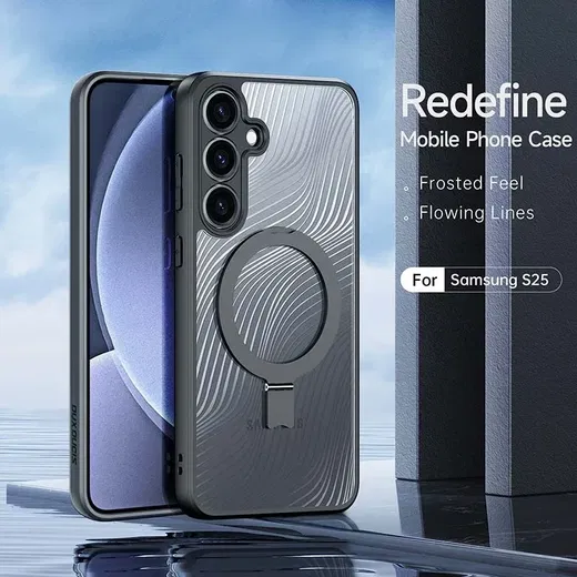 Dux Ducis Aimo MagSafe / Qi2 Samsung Galaxy S25 Hoesje Kickstand Zwart afbeelding 3