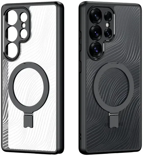 Dux Ducis Aimo MagSafe / Qi2 Samsung Galaxy S25 Ultra Hoesje Kickstand Zwart afbeelding 2