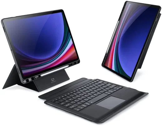 Dux Ducis Samsung Galaxy Tab S10+/ S9+/ S9 FE+/ Hoes Bluetooth Toetsenbord Zwart afbeelding 1