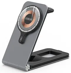 Duzzona 3-in-1 MagSafe Oplader iPhone/AirPods (Pro)/Apple Watch Opvouwbaar Grijs afbeelding