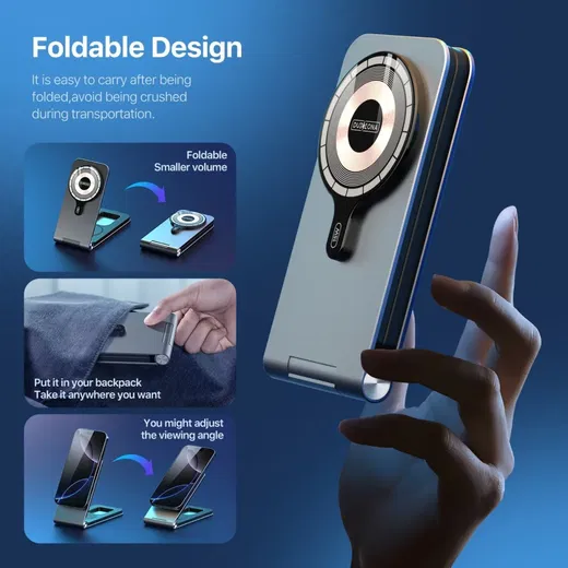 Duzzona 3-in-1 MagSafe Oplader iPhone/AirPods (Pro)/Apple Watch Opvouwbaar Grijs afbeelding 4