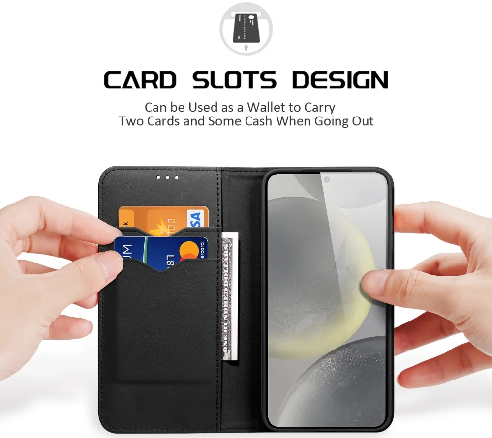 Dux Ducis Hivo Samsung Galaxy S25 Plus Hoesje RFID Book Case Zwart afbeelding 2