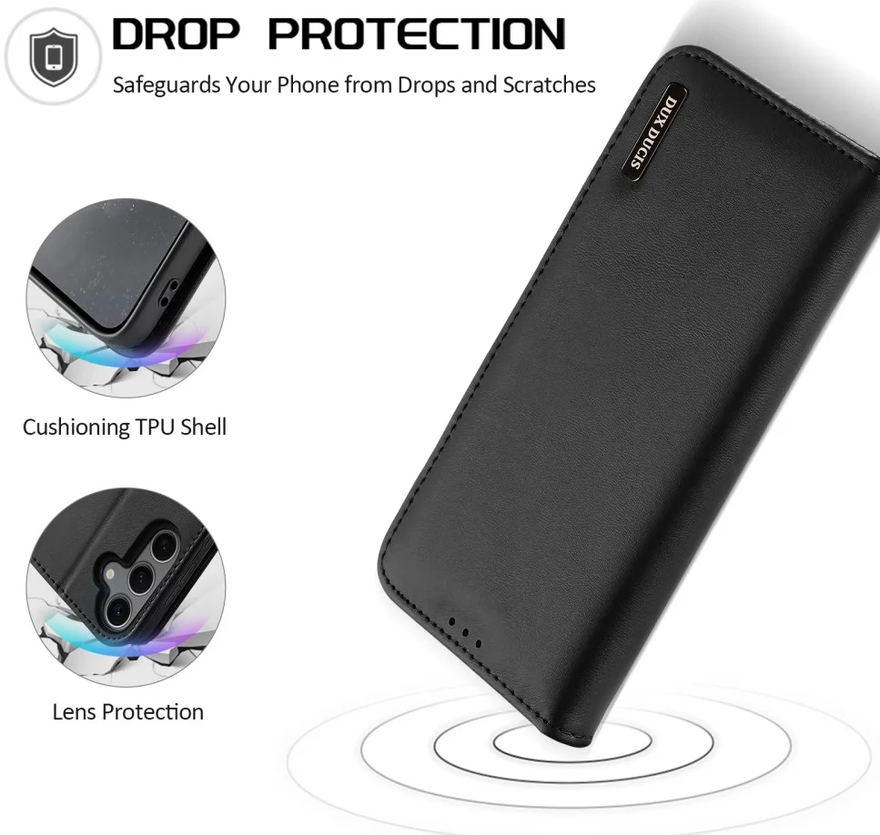 Dux Ducis Hivo Samsung Galaxy S25 Plus Hoesje RFID Book Case Zwart afbeelding 4