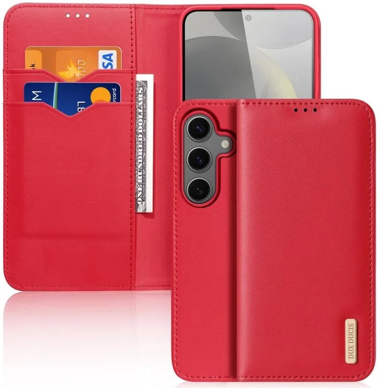 Dux Ducis Hivo Samsung Galaxy S25 Plus Hoesje RFID Book Case Rood afbeelding 1