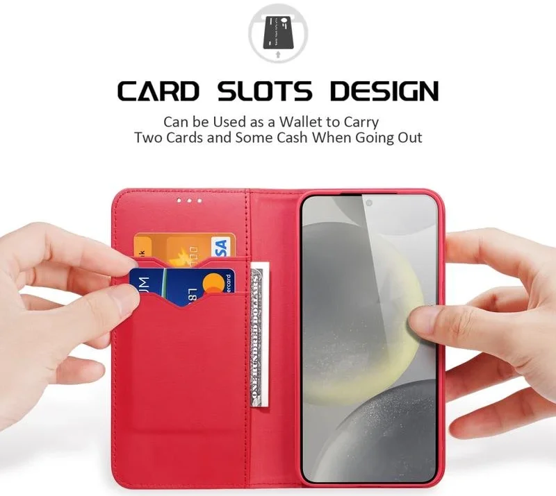 Dux Ducis Hivo Samsung Galaxy S25 Plus Hoesje RFID Book Case Rood afbeelding 2