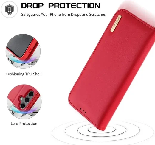 Dux Ducis Hivo Samsung Galaxy S25 Plus Hoesje RFID Book Case Rood afbeelding 4