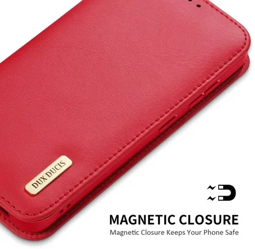 Dux Ducis Hivo Samsung Galaxy S25 Plus Hoesje RFID Book Case Rood afbeelding 5