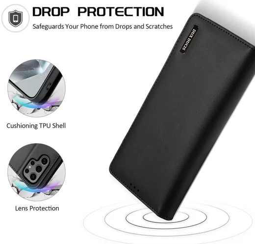 Dux Ducis Hivo Samsung Galaxy S25 Ultra Hoesje RFID Book Case Zwart afbeelding 4