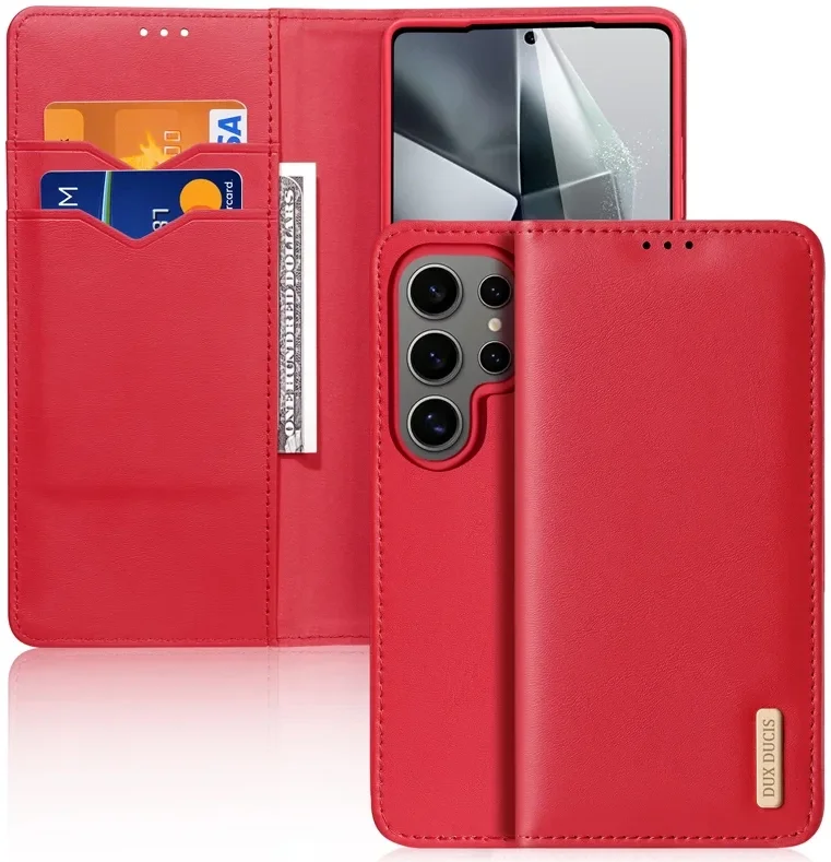 Dux Ducis Hivo Samsung Galaxy S25 Ultra Hoesje RFID Book Case Rood afbeelding 1