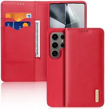 Dux Ducis Hivo Samsung Galaxy S25 Ultra Hoesje RFID Book Case Rood