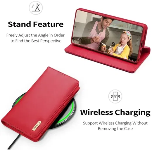 Dux Ducis Hivo Samsung Galaxy S25 Ultra Hoesje RFID Book Case Rood afbeelding 5