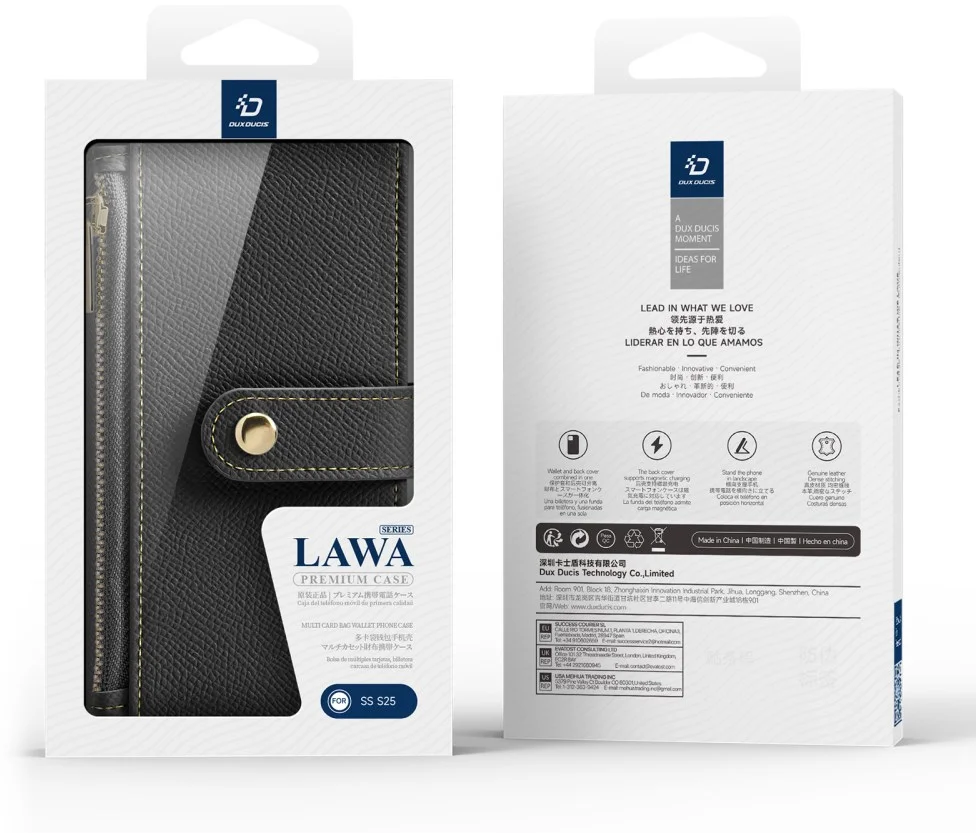 Dux Ducis Lawa Samsung Galaxy S25 Hoesje 2-in-1 Wallet Book Case MagSafe Zwart afbeelding 12
