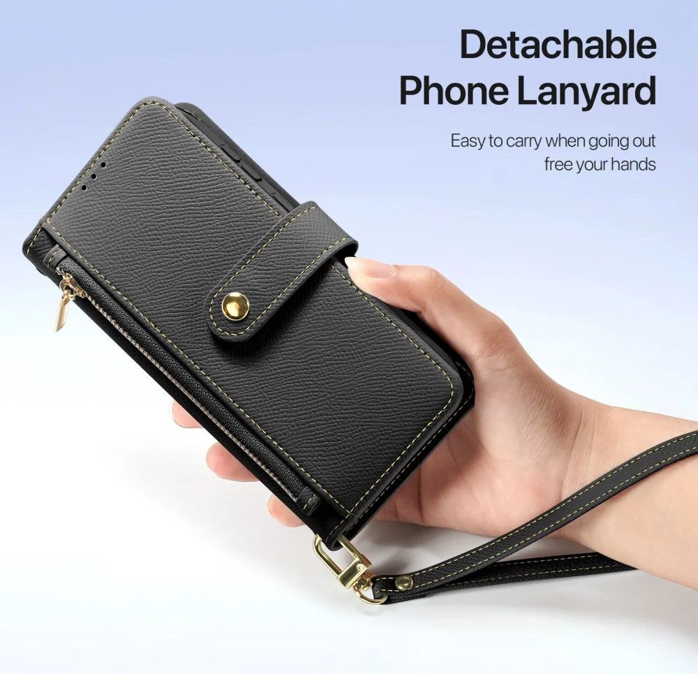 Dux Ducis Lawa Samsung Galaxy S25 Hoesje 2-in-1 Wallet Book Case MagSafe Zwart afbeelding 8