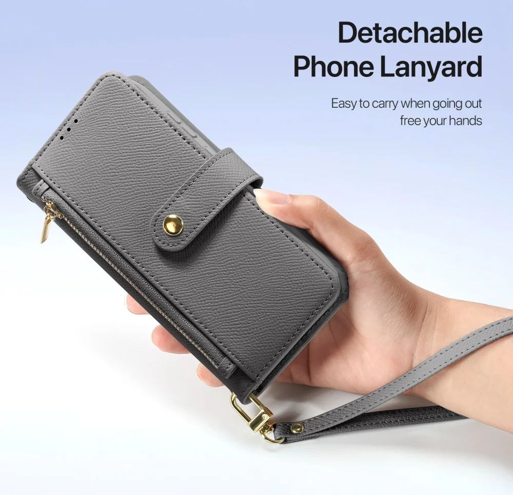 Dux Ducis Lawa Samsung Galaxy S25 Hoesje 2-in-1 Wallet Book Case MagSafe Grijs afbeelding 8
