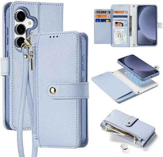 Dux Ducis Lawa Samsung Galaxy S25 Hoesje 2-in-1 Wallet Book Case MagSafe Blauw afbeelding 2