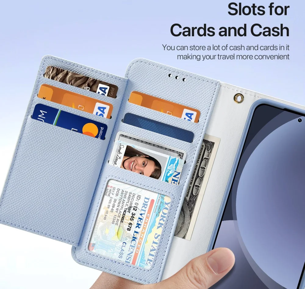 Dux Ducis Lawa Samsung Galaxy S25 Hoesje 2-in-1 Wallet Book Case MagSafe Blauw afbeelding 6