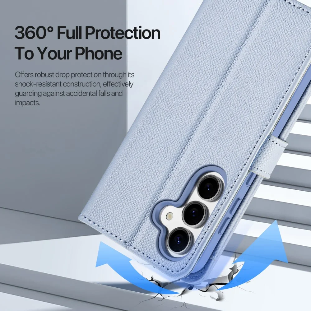 Dux Ducis Lawa Samsung Galaxy S25 Hoesje 2-in-1 Wallet Book Case MagSafe Blauw afbeelding 7