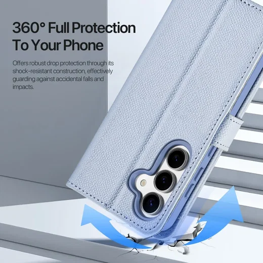 Dux Ducis Lawa Samsung Galaxy S25 Hoesje 2-in-1 Wallet Book Case MagSafe Blauw afbeelding 7