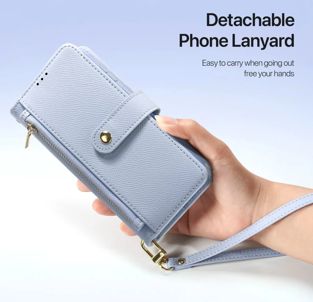 Dux Ducis Lawa Samsung Galaxy S25 Hoesje 2-in-1 Wallet Book Case MagSafe Blauw afbeelding 8