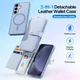 Dux Ducis Lawa Samsung Galaxy S25 Hoesje 2-in-1 Wallet Book Case MagSafe Blauw afbeelding 3
