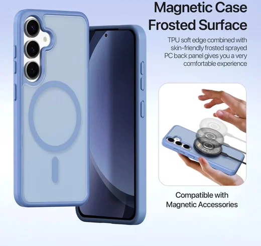Dux Ducis Lawa Samsung Galaxy S25 Hoesje 2-in-1 Wallet Book Case MagSafe Blauw afbeelding 4