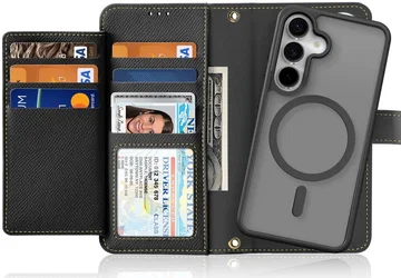 Dux Ducis Lawa Samsung S25 Plus Hoes 2-in-1 Wallet Book Case MagSafe / Qi2 Zwart