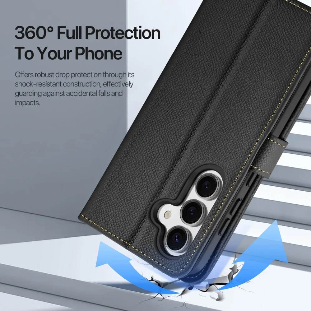 Dux Ducis Lawa Samsung S25 Plus Hoes 2-in-1 Wallet Book Case MagSafe / Qi2 Zwart afbeelding 3