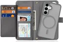 Dux Ducis Lawa Samsung S25 Plus Hoes 2-in-1 Wallet Book Case MagSafe / Qi2 Grijs