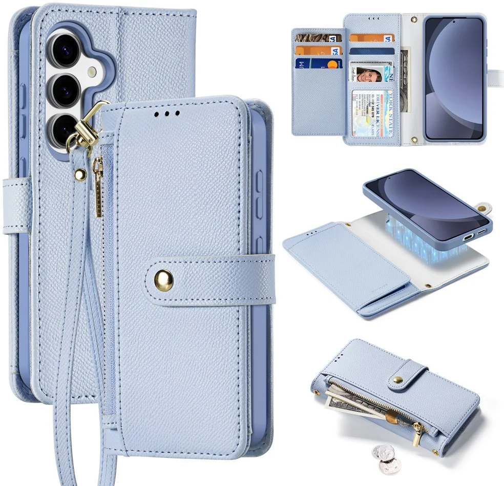 Dux Ducis Lawa Samsung S25 Plus Hoes 2-in-1 Wallet Book Case MagSafe / Qi2 Blauw afbeelding 2