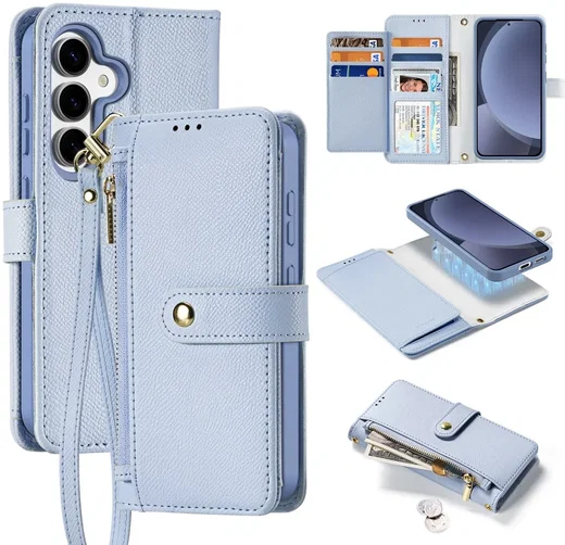 Dux Ducis Lawa Samsung S25 Plus Hoes 2-in-1 Wallet Book Case MagSafe / Qi2 Blauw afbeelding 2