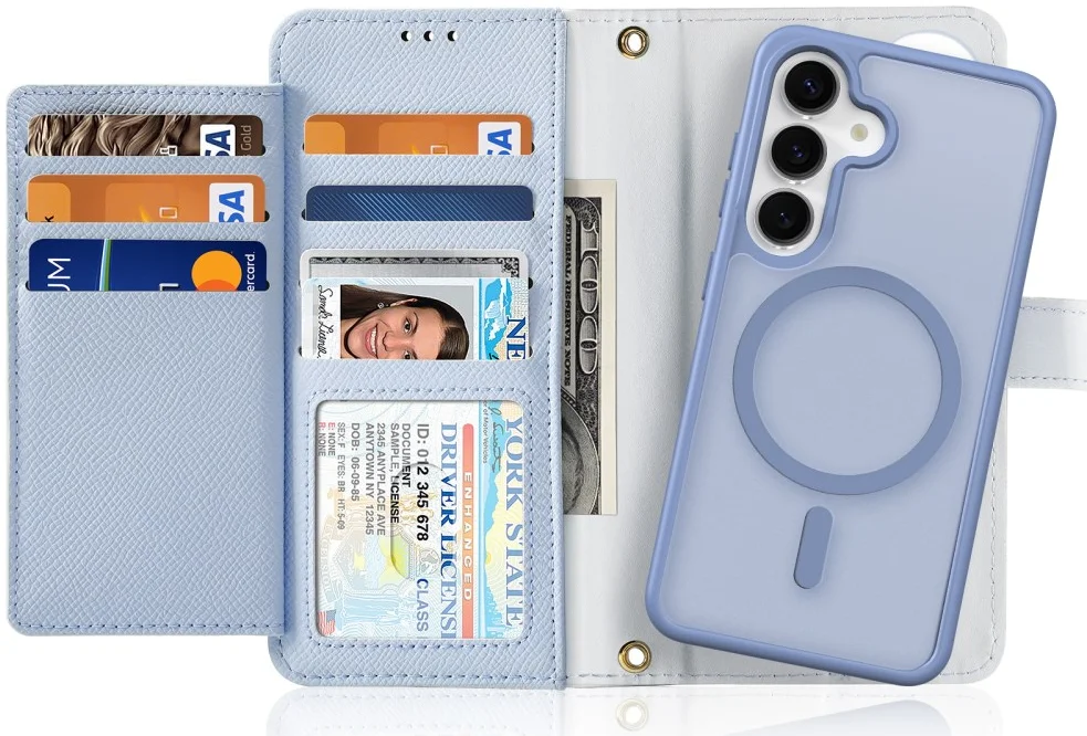 Dux Ducis Lawa Samsung S25 Plus Hoes 2-in-1 Wallet Book Case MagSafe / Qi2 Blauw afbeelding 1