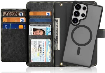 Dux Ducis Lawa Samsung S25 Ultra Hoesje 2-in-1 Wallet Book Case MagSafe Zwart