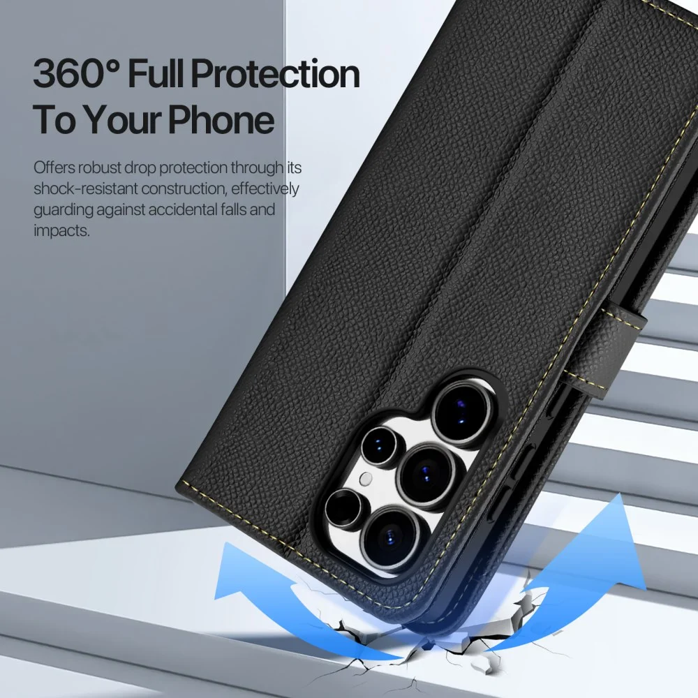 Dux Ducis Lawa Samsung S25 Ultra Hoesje 2-in-1 Wallet Book Case MagSafe Zwart afbeelding 3