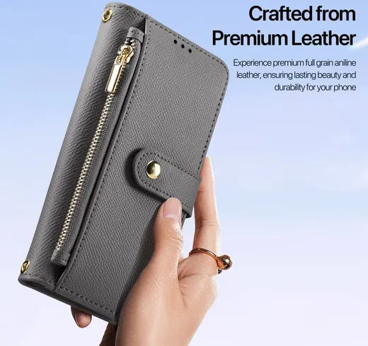 Dux Ducis Lawa Samsung S25 Ultra Hoesje 2-in-1 Wallet Book Case MagSafe Grijs afbeelding 11