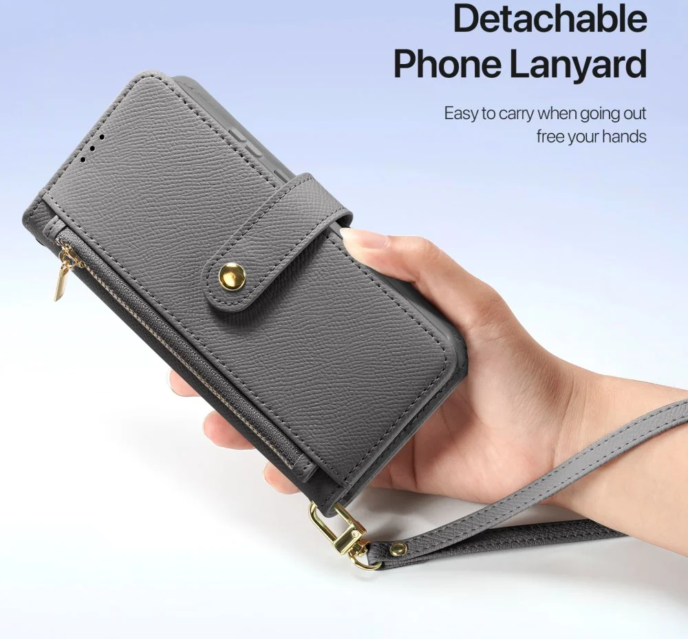 Dux Ducis Lawa Samsung S25 Ultra Hoesje 2-in-1 Wallet Book Case MagSafe Grijs afbeelding 4