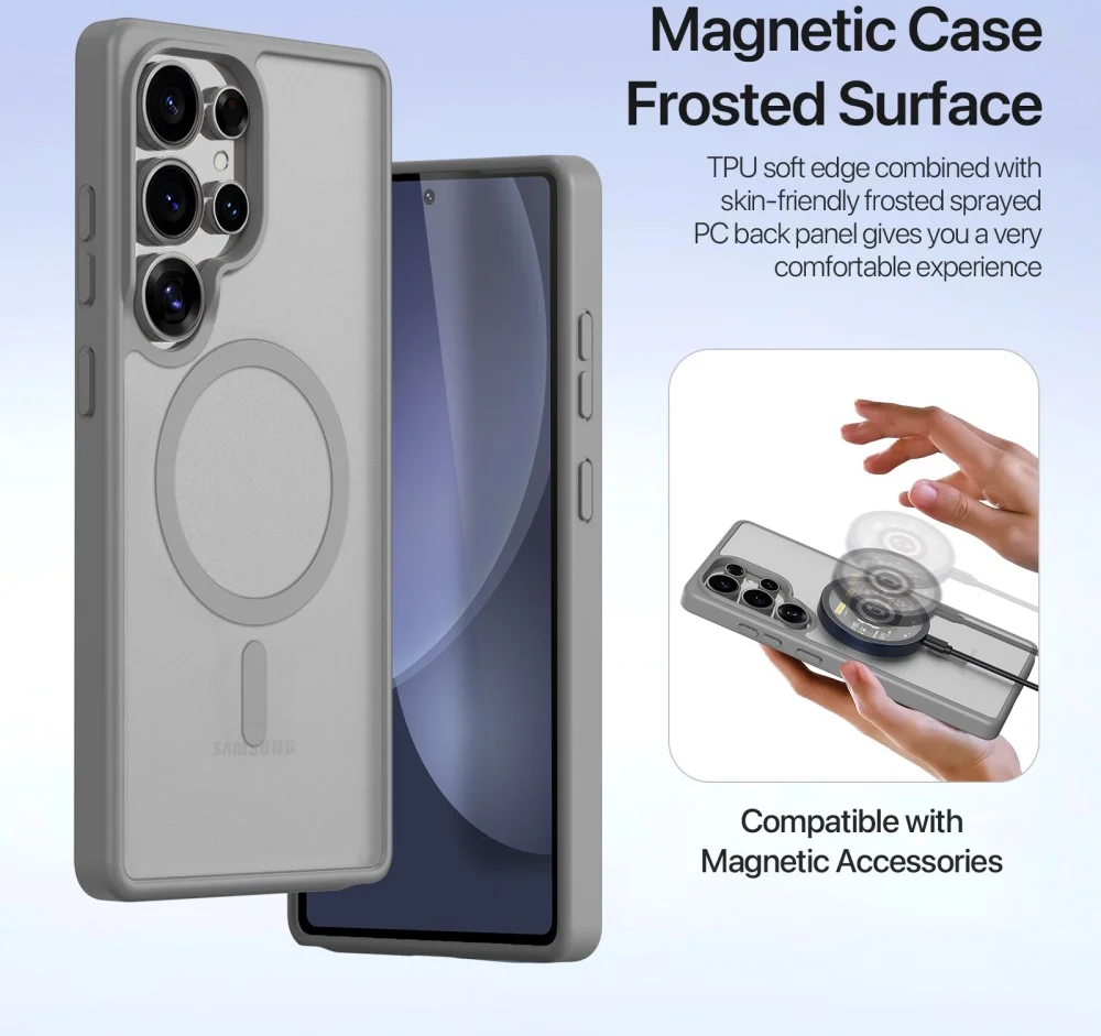 Dux Ducis Lawa Samsung S25 Ultra Hoesje 2-in-1 Wallet Book Case MagSafe Grijs afbeelding 8