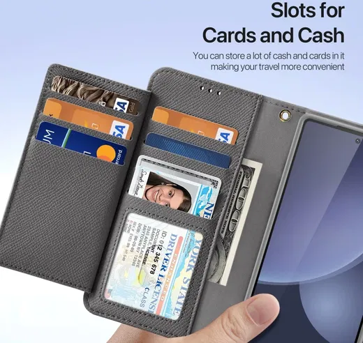 Dux Ducis Lawa Samsung S25 Ultra Hoesje 2-in-1 Wallet Book Case MagSafe Grijs afbeelding 9