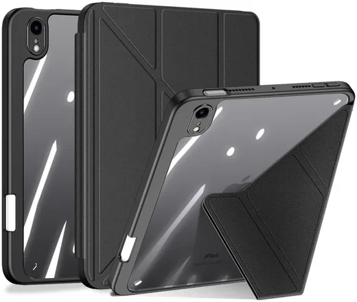 Dux Ducis Magi Apple iPad Mini 6 / 7 Hoes V-Fold Book Case Zwart afbeelding 1