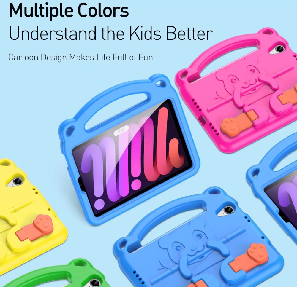 Dux Ducis Panda Apple iPad Mini 6 / 7 Kinder Tablethoes Blauw afbeelding 4