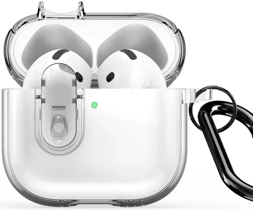 Dux Ducis PECL AirPods 4 Hoesje met Aluminum Haak Transparant afbeelding 2