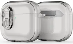 Dux Ducis PECL AirPods 4 Hoesje met Aluminum Haak Transparant Grijs afbeelding