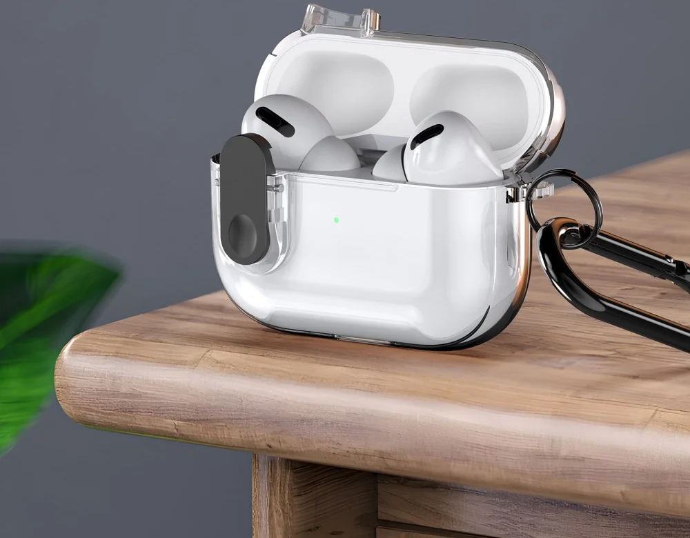 Dux Ducis PECL AirPods 4 Hoesje met Aluminum Haak Transparant Grijs afbeelding 8