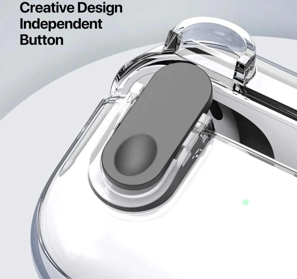 Dux Ducis PECL AirPods 4 Hoesje met Aluminum Haak Transparant Blauw afbeelding 4