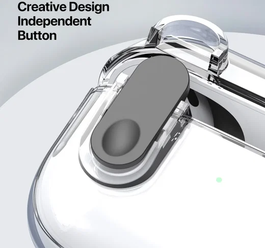 Dux Ducis PECL AirPods 4 Hoesje met Aluminum Haak Transparant Blauw afbeelding 4